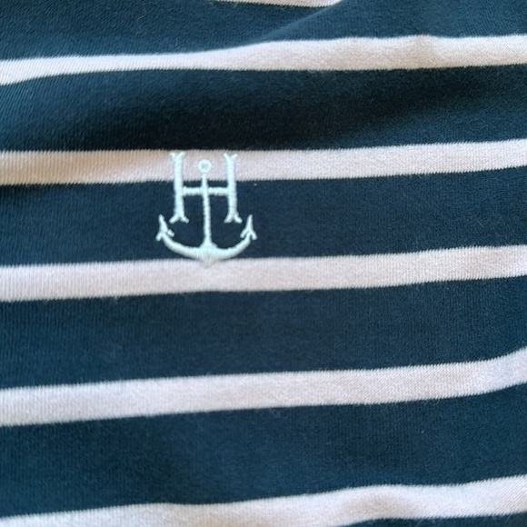 Holbrook Sweden Navy & Pink Striped Cotton Dress Size Large - Picture 12 of 12